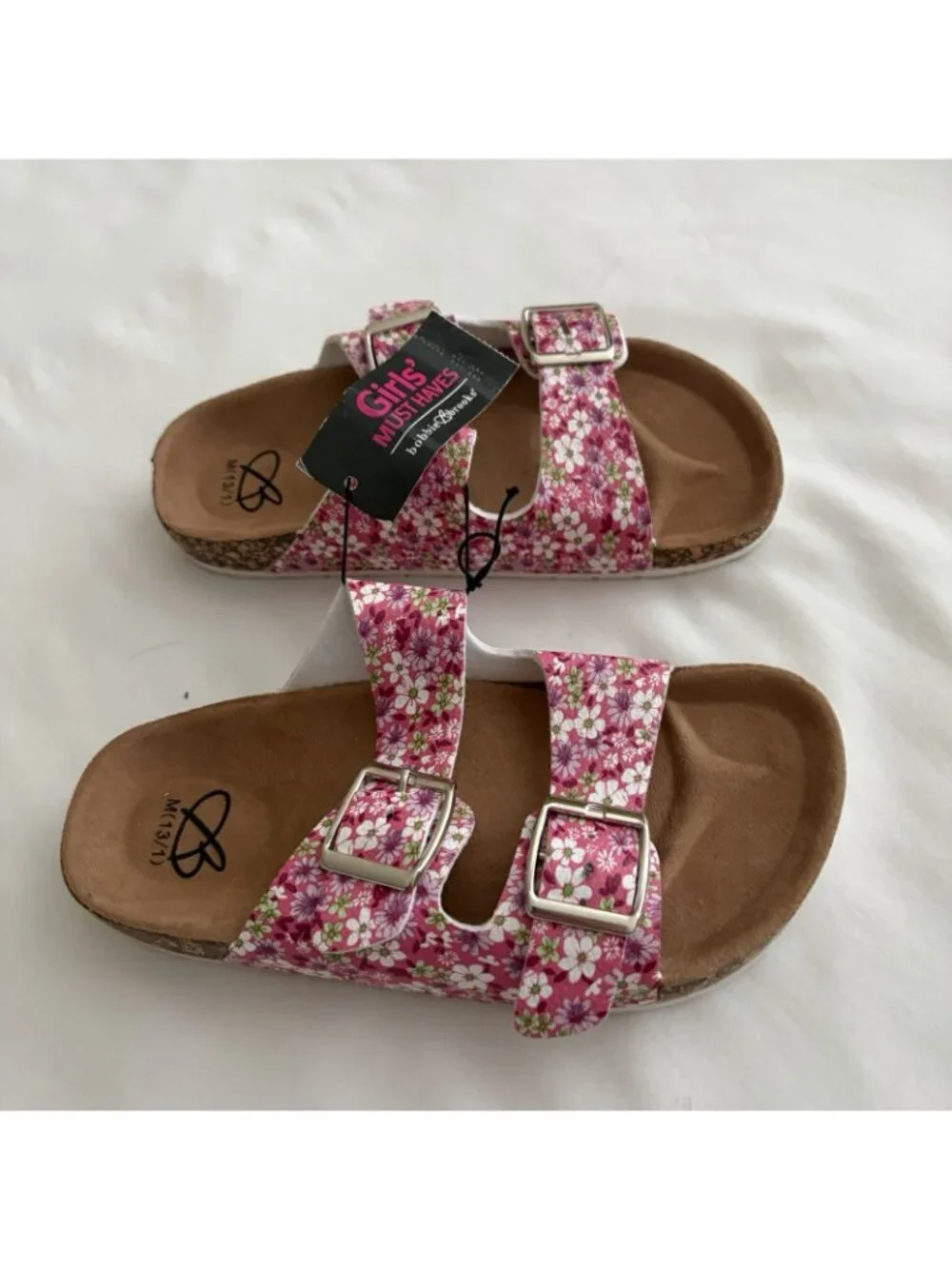 Girls Sandals 13/1 Floral Strap New With Tags Bobbie Brooks Flower Pink Purple